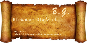 Birbauer Gibárt névjegykártya